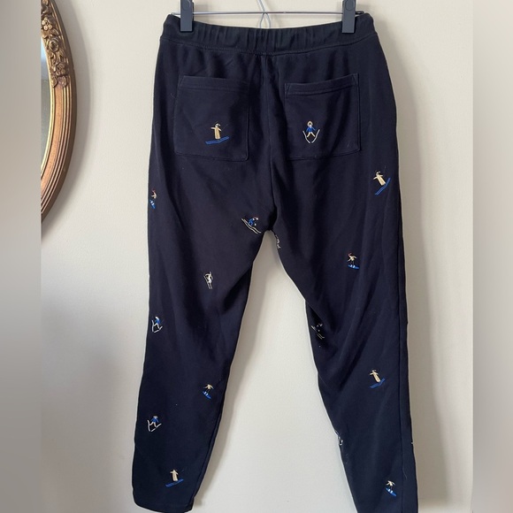 Lou and Grey for LOFT medium joggers ski themed, tie/elastic waist black - Picture 5 of 7